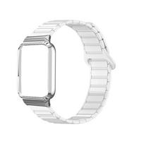 Magnetinis Dirželis Xiaomi mi band 10 Pro Apyrankė Verslo Apyrankė Silikoninė Apyrankė Mi Band10 Pro Keraminė Minkšta Plėvelė Laikrodžio Dirželis Mi Band10 Pro Ceramic balta