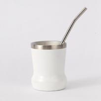 Compact 304 Stainless Steel Yerba Mate Cup - Double-Layer Vacuum Insulated, Portable, Office-Friendly With Spoon balta