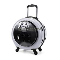 Breathable Lightweight Pet Carrier Silent Shock Absorption Pet Outing Cart Transparent Portable Space Cabin For Pets Rest Sleep pilka spalva