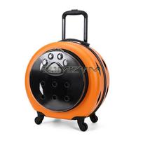 Breathable Lightweight Pet Carrier Silent Shock Absorption Pet Outing Cart Transparent Portable Space Cabin For Pets Rest Sleep oranžinė