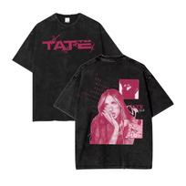 Retro Tate McRae So Close To What Double-Sided Mineral Washed T-Shirt, Unisex Couple Streetwear Shirt oversized t shirt 150 black