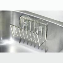 Stainless Steel Suction Cup Sponge Holder Drain Storage Caddy For Kitchen Sink Organization