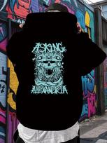 ASKING ALEXANDRIA Official Heavy Duty Hoodie - Black Band Graphic Pullover with Hood XXXL blue