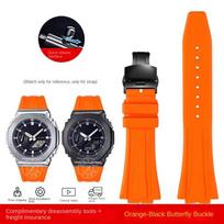 Guminis laikrodžio dirželis Casio G-SHOCK laikrodžiui GM-2100 GA-2100 GA-2110 GM-5600 Su greito atsegimo mechanizmu Laikrodžio apyrankė GA2100 Sportinis silikoninis apyrankė 16mm black