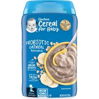 Gerber, Probiotic Oatmeal Cereal, Banana, 8 oz (227 g) blue