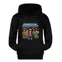 5574 Kids Boys Girls Roblox Printed Casual Pocket Long Sleeves Hoodies Top 110cm black