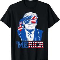 Donald Trump Shirt Merica Trump Sunglass US Flag T-Shirt For Men Clothing Women Tees 100%Cotton Short Sleeves Tops XXXXXL juoda
