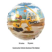 Construction Vehicle Foil Balloons: Cranes, Excavators & Cement Trucks for Decorative Parties brown
