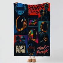 music D-Daft Punk-k Throw Thick Comfort Flannel Quilt, Multi-scene Use Indoor Outdoor Daily Nap Size: 100*150cm, Weight: 230 GSM black