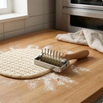 Picos tešlos perforatorius volelis smailūs dygliai docker nerūdijančio plieno virtuvės įrankis S S Pizza Dough Docker black