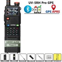 Baofeng UV-5RH Pro GPS APRS Bluetooth Android 6800mAh UHF VHF Radijo stotelės Ilgas budėjimo laikas 10W 640 Kanalų Kempingo Nešiojama Radijo Stotelė Profesionali USB Plug