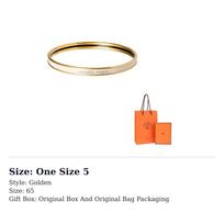 HERMES Bangles Unisex Cream White/Gold H240001F 85 One Size 5 auksinė