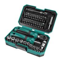 Ratchet Wrench and Screwdriver Set 10 Sockets 24 Bits 2 Extension Bars 1 4 Inch Universal Joint Wrench and Screwdriver black
