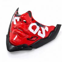 Cyberpunk Half Face Mask With Mechanical Style For Halloween Costume Cosplay Party Red red