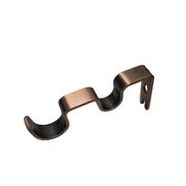 Double Curtain Rod Bracket Set With Screws Heavy Duty Metal Curtain Rod Brackets Thickened Double-Curved Base Roman Curtain Rod