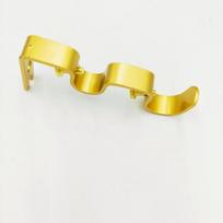 Double Curtain Rod Bracket Set With Screws Heavy Duty Metal Curtain Rod Brackets Thickened Double-Curved Base Roman Curtain Rod
