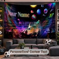 Coldplay Personalized Tapestry Support Custom Name, Wall Art Home Decoration 100cmx150cm blue