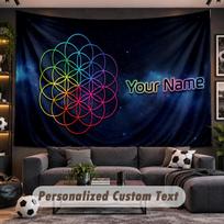Coldplay Personalized Tapestry Support Custom Name, Wall Art Home Decoration 100cmx150cm