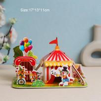 DIY Handmade Paper Card 3D Puzzle Jigsaw Building Model Desktop Decorations Children's Educational Toys gray