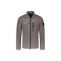 Stone Island Ss24 Pima Cotton Supima Solid Color One-Sided Zipper Chest Pocket Polo Logo Long Sleeve Jacket Men jackets Dove-Gray 801510210-V0092 XXL gray