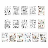 Pack Of 16 Christmas Candle Decal Multiple Pattern Water Transfer Printing DIY Decoration Sticker For Advents Candle 1 white