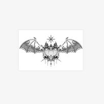 Gothic Love Bat Tattoo Sticker, Waterproof And Long-Lasting, Women'S Chest Advanced Sense Simulation Tattoo 12*19 gray