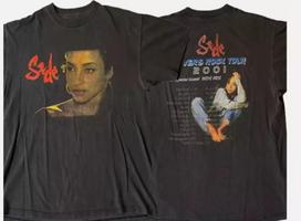 2001 Sade Lovers Rock Tour 2 sided basic black Graphic T shirt Unisex T-Shirt M brown