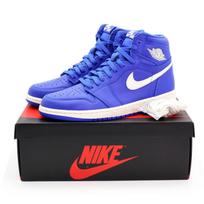555088-401 Nike Air Jordan 1 Retro High Hyper Royal Blue Sail (Men's) 10.5 blue