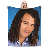 Charlie Kirk žiūri Patalynės Antklodės Minkštas Grafinis pledas Namų Dekoras Iškylai Flanelinis Lovatiesės Lovos Užvalkalas Size: 75*100cm, Weight: 230 GSM gray