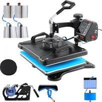 VEVOR Heat Press 30.5x38.1 cm 10 In 1 Heat Press 1000W Heat Press Machine with 360 degreesRotation Swing Away Black 10 In 1 T-Shirt Sublimation juoda