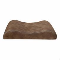 Grožio lovos galvos atramos formą išlaikanti masažo stalo pagalvė kvėpuojantis tekstilės audinys Light Brown_Linen-low gray
