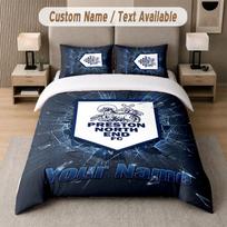 Custom Bedding Set Preston North End Pattern, Print Name Text 1 Duvet Cover plus 2 Pillowcases Home Textile 135cmx200cm gray