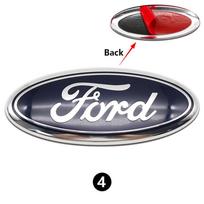 1PC For Ford Fusion ii8  Focus Kuga Mondeo Fiesta EcoSport Transit 22.5x9cm Metal Front Grille Hood Trunk Emblem Decal Chrome 3D Pro black