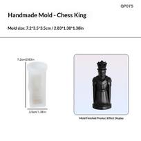 3D Nternational Chess Silicone Mold Queen King Candle Mold Diy Aromatherapy Gypsum Epoxy Resin Crafts Soft Mold A7 gray