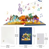 Muzikinė Kalėdinė Kortelė, 3D Pop-Up Kalėdinė Kortelė su Muzika ir Šviesa