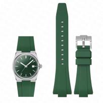 Advanced Silicone Strap For Tissot PRX 35MM/40MM Series Men Women Casual Fashion Replacement Rubber Strap + Quick Release Tools 40mm-12mm gray