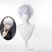 Anime Jujutsu Kaisen Gojo Satoru Release State Wig Cosplay Synthetic Wigs Playing Powder Short Silver White Hair Halloween white
