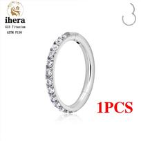 1/10PCS G23 Titanium Nose Rings Septum Clicker Ear Cartilage Tragus Helix Daith Earrings Hoops 16G 18G CZ Body Piercing Jewelry 16G 1.2x6mm