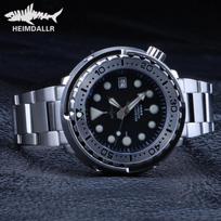 HEIMDALLR Tuna Vyriškas nardymo laikrodis NH35 Nerūdijančio plieno Automatinis Mechaninis Laikrodis Safyro Stiklas C3Super Šviečiantis 200M Vandeniui atsparus NH35A Movement gray