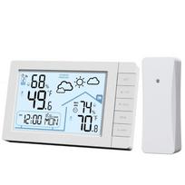 Belaidės vidaus ir lauko meteorologinės stotelės su 7,5 colių spalvotu ekranu, radijo bangomis valdomu laikrodžiu ir keliais jutikliais 1 white