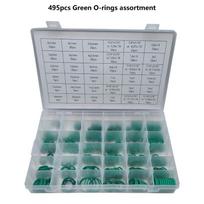 495Pcs Sealing Gasket Green O Rings Nitrile Rubber Seals Washer 36 Sizes Oil Resistant Sealing Gasket O Rings Easy Use 1 gray