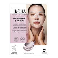 Odos senėjimą stabdanti veido ir kaklo kaukė Iroha Face and Neck Mask Collagen MTIN12/MTIN20, su kolagenu ir hialuronu, 30 ml