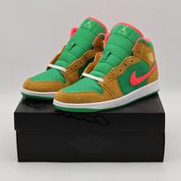 DX4332-700 Nike Air Jordan 1 Mid Wheat Water Melon Chutney Lucky Green (Men's) 7 green