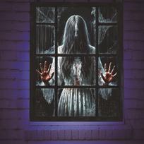 Halloween Decorative Window Clings Scary Stickers 2 Sheets One Size black