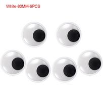 6PCS Self Adhesive Giant Googly Wiggle Eyes Black White Large Googly Eyeballs  for Christmas Tree White-60MM-6PCS white