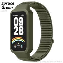Dirželis+Korpusas Xiaomi Mi Band 9 Active Sport 3D Nailono Apyrankė Correa+Apsauginis Buferis Korpuso Dangtelis Redmi Band 3 Priedams Redmi Band 3 žalia