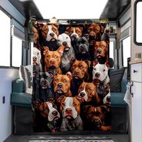 Printed Pitbull Fleece Blanket Dog Lover Gift Soft Warm Flannel Throw Blankets for Bed Sofa Living Room Home Decor 100x125cm (40x50inch) black