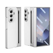 For Samsung Galaxy Z Fold 8 Ultra Fold 7 6 5 4 3 5G Hinge Protection Case S Pen & Built-in Screen Protector Leather Phone Cover Samsung Galaxy Z TriFold balta