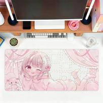 Pink Home Style Pretty Girl Cute Mouse Pad For Office Gaming And Keyboards Non-Slip Large Waterproof 30cmx60cm brown