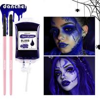 Halloween Lakerain Bagged Fake Blood & 2 Makeup Brushes - Gentle & Non-Irritating for Cosplay & Escape Rooms Standard Size
